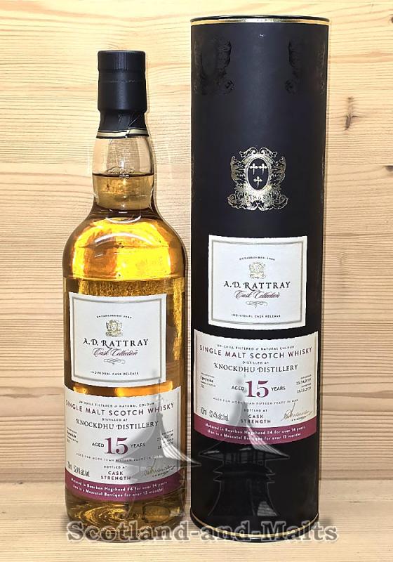 Knockdhu 2009 - 15 Jahre Bourbon Cask + Moscatel Barrique Finish No. #4 mit 52,4% single Malt scotch Whisky von A.D.Rattray