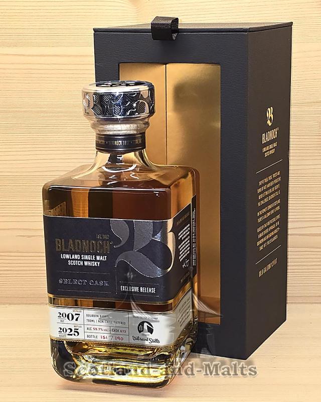 Bladnoch 2007 - 18 Jahre Bourbon Barrel No: 673/2007 mit 59,7% Lowland single Malt scotch Whisky - VIBRANT STILLS Edition 2025