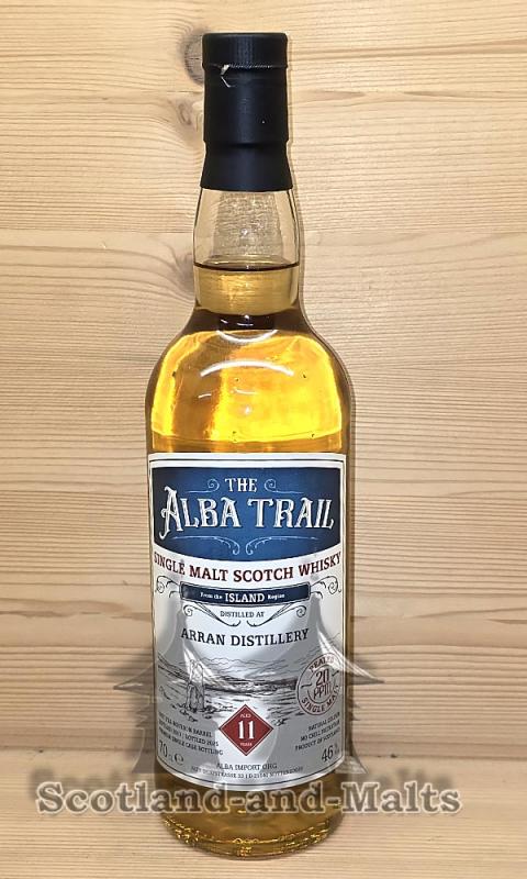 Arran 2013 peated - 11 Jahre First Fill Bourbon Barrel mit 46,0% Single Malt scotch Whisky von ALBA Trail