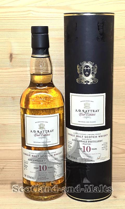 Annandale peated 2015 - 10 Jahre Bourbon Barrel No. 78 mit 60,5% single Malt scotch Whisky von A.D.Rattray