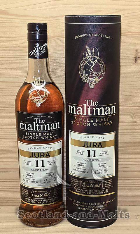 Jura 2014 - 11 Jahre Sherry Barrique Cask No. 3235 mit 53,6% von The Maltman - single Malt scotch Whisky
