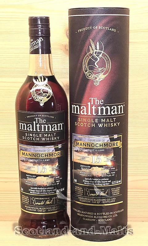 Mannochmore 2010 - 15 Jahre Sherry Cask No. 7003 mit 55,2% von The Maltman - single Malt scotch Whisky