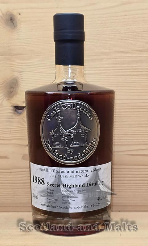 Secret Highland Distillery 1988 - 37 Jahre Sherry Cask mit 48,2%