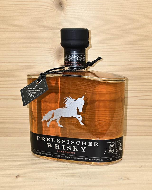 Preussischer Whisky Fass Nr: 145 mit 56,9% - 5 Jahre Fine German Oak Cask ohne Verpackung - Preusschische Whisky Destillerie in der Uckermark