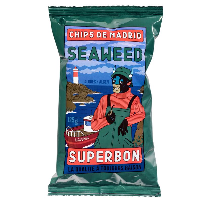 Chips de Madrid Seaweed 125g Tüte - Kartoffelchips mit echten Algen aus Spanien von Superbon
