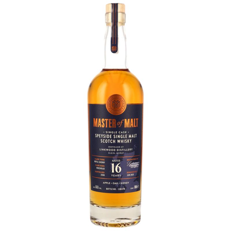 Linkwood 2008 - 16 Jahre Refill Sherry Hogshead mit 56,5% - Master of Malt Single Cask Bottlings