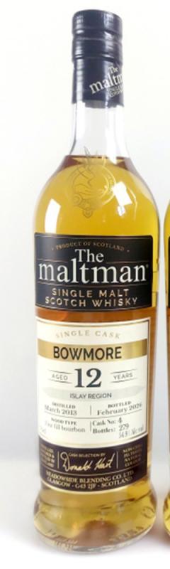 Bowmore 2013 - 12 Jahre 1st Fill Bourbon Cask No. 4 mit 54,9% von The Maltman - single Malt scotch Whisky