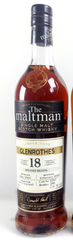 Glenrothes 2007 - 18 Jahre Sherry Hogshead No. 12267 mit 55,4% von The Maltman - single Malt scotch Whisky