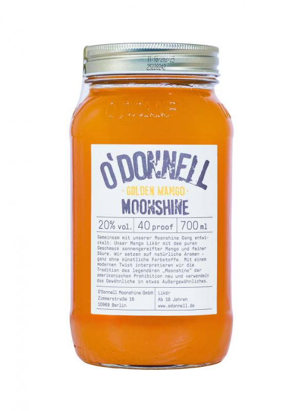 O´Donnell Moonshine Golden Mango mit 20,0% - Kirschlikör mit Vanillenote im 700 ml Mason Glas - Odonnell Moonshine aus Berlin