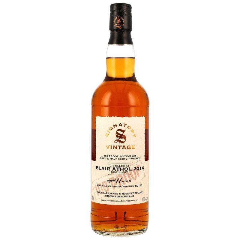 Blair Athol 2014 - 11 Jahre 2nd Fill Oloroso Sherry Butts Signatory Vintage 100 Proof Edition #64 - Highland Single Malt Scotch Whisky mit 57,1% von Signatory