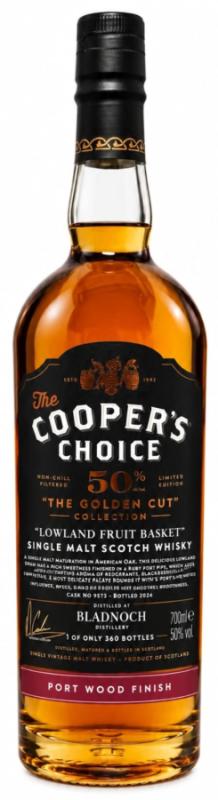 Bladnoch LOWLAND FRUIT BASKET - American Oak + Ruby Port Pipe Finish Cask No. 0573 mit 50,0% Single Malt Scotch Whisky von Coopers Choice The Golden Cut