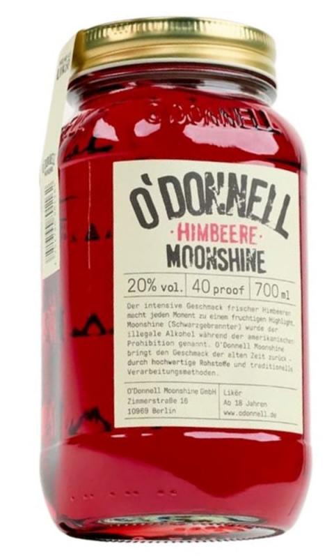 O´Donnell Moonshine Himbeere mit 20,0% - Himbeerlikör im 700 ml Mason Glas - Odonnell Moonshine aus Berlin