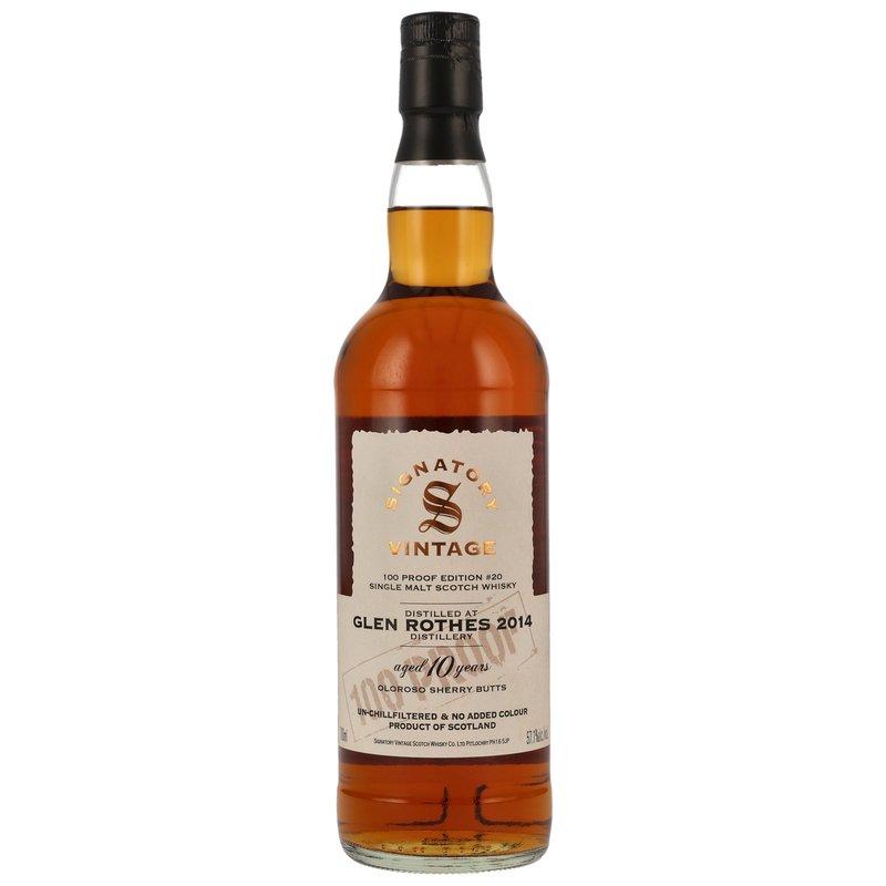Glenrothes 2014 - 10 Jahre Oloroso Sherry Butts Signatory Vintage 100 Proof Edition #20 - Speyside Single Malt Scotch Whisky mit 57,1% von Signatory / Sample ab