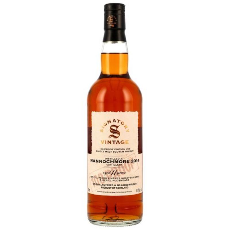 Mannochmore 2014 - 11 Jahre 1st Fill & Refill PX Sherry Casks Signatory Vintage 100 Proof Edition #51 - Speyside Single Malt Scotch Whisky mit 57,1% von Signatory