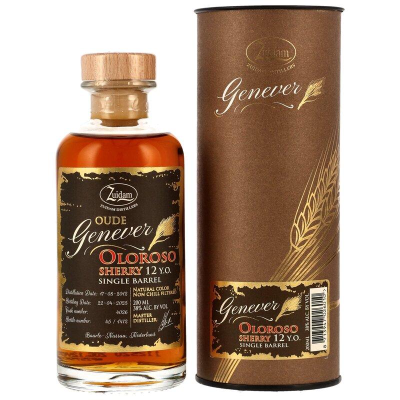 Zuidam Oude Genever 2012 - 12 Jahr Oloroso Sherry Single Barrel No. 4026 mit 38,0% aus der Zuidam Distillery - Genever aus den Niederlanden