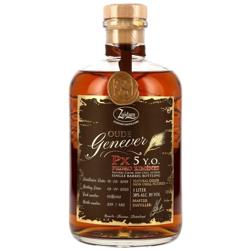 Zuidam Oude Genever 2019 - 5 Jahr PX (Pedro Ximenez) Single Barrel No. 19B040 mit 38,0% aus der Zuidam Distillery - Genever aus den Niederlanden